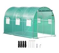 VEVOR Invernadero de Túnel 3,5 x 2 x 2 m Invernadero de Jardín Tipo Túnel con 6 Ventanas de Malla Marco de Acero Invernadero Caseta de Jardín Huerto Blanco para Cultivo de Plantas Flores Verduras