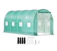 VEVOR Invernadero de Túnel 4,6 x 2,1 x 2,1 m Invernadero de Jardín Tipo Túnel con 8 Ventanas de Malla Marco de Acero Invernadero Caseta de Jardín Huerto Verde para Cultivo de Plantas Flores Verduras