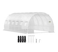 VEVOR Invernadero de Túnel 6,1 x 3 x 2,1 m Invernadero de Jardín Tipo Túnel con 12 Ventanas y 2 Puertas Marco de Acero Invernadero Caseta de Jardín Huerto Blanco para Cultivo de Plantas Flores Verdura