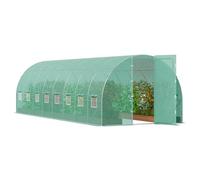 VEVOR Invernadero Túnel 835x290x225 cm Carpa Refugio para Plantas con Estructura de Acero Galvanizado Cubierta de PE Verde Puerta Enrollable con Cremallera 8 Ventanas para Cultivo de Verduras Flores