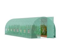 VEVOR Invernadero Túnel 835x290x225 cm Carpa Refugio para Plantas con Estructura de Acero Galvanizado Cubierta de PE Verde Puerta Enrollable con Cremallera 8 Ventanas para Cultivo de Verduras Flores
