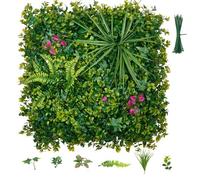 VEVOR Jardín Vertical Artificial 50,8 x 50,8 cm, Panel Decorativo de Pared 12 Unidades, Hojas de Estilo Tropical, Pantalla de Privacidad, Planta de Decoración para Boda Exterior Interior Terraza Hogar