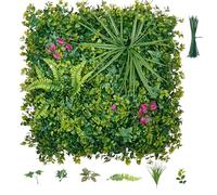 VEVOR Jardín Vertical Artificial 50,8 x 50,8 cm, Panel Decorativo de Pared 12 Unidades, Hojas de Estilo Tropical, Pantalla de Privacidad, Planta de Decoración para Boda Exterior Interior Terraza Hogar