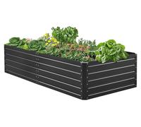 VEVOR, jardinera elevada de metal, 2032 x 1016 x 470 mm, para plantas, verduras, flores y hierbas. Jardín vertical con base abierta y bordes redondeados, ideal para cultivar verduras, flores, hierbas