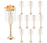 VEVOR Jarrón de Flores de Cristal para Boda Alto de 55 cm Jarrón Urna para Centro de Mesa 10 Piezas Soporte de Flores de Mesa para Decoración de Bodas, Fiestas, Ceremonias, Cumpleaños, Eventos