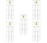 VEVOR Jaulas para Tomates, 30 x 30 x 117 cm, 5 Paquetes de Jaulas Cuadradas de Soporte para Plantas, Torres de Tomate de Acero Recubiertas de PVC Plateadas para Trepar Verduras, 14,1 lbs, 6,4 kg