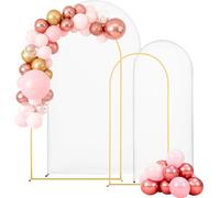 VEVOR, Juego de 2 arcos para bodas (2,2 m y 1,8 m), soporte para fondos, arcos metálicos dorados, arcos para ceremonias, arcos para globos con cubierta, ideales para bodas, fiestas de cumpleaños, even