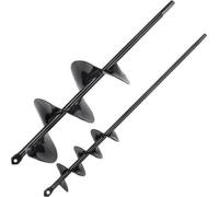 VEVOR, juego de 2 barrenas helicoidales para plantar, barrena de jardín, barrena en espiral para excavar agujeros para postes, para plantar bulbos de flores y para hacer zanjas, compatible con taladro