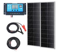 VEVOR, juego de 2 paneles solares de 200W, módulos solares monocristalinos de 12V, más regulador de carga de 16,66A. Sistema solar con una tasa de conversión del 23%. Compatible con baterías AGM, GEL,