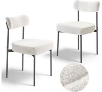 VEVOR: Juego de 2 sillas modernas para comedor, tipo Sherpa. Silla auxiliar con capacidad de carga de 136 kg, ideal para mesas de comedor, silla de cocina compacta con respaldo curvo y patas de metal 