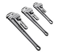 VEVOR, juego de 3 alicates para tuberías, de 10", 14" y 18" pulgadas, alicates de aluminio rectos, llave inglesa ajustable para fontanería, con mordazas de alta resistencia y mango ergonómico, diseño