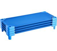 VEVOR, juego de 4 cunas portátiles apilables para bebés, tamaño estándar 130 x 57 x 17,5 cm, perfectas para dormir, color azul