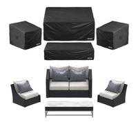VEVOR Juego de 4 Fundas para Muebles de Patio, 420D, Resistentes e Impermeables, Color Negro, Resistente al Desgarro y a los Rayos UV, Durante las Cuatro Estaciones, para Mesa y Sillas Exterior