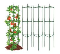 VEVOR - Juego de 4 jaulas para tomates de 63 pulgadas para jardín, soporte para plantas enrejadas de tomates, jaula apilable de soporte para plantas altas, para parterres elevados, verduras, flores y 