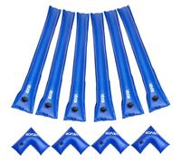 VEVOR Juego de Bolsas de Agua para Cubiertas de Piscina, 6 Piezas de 2,4 m Única Cámara y 4 Tubos de Esquina, Bolsas de Pesas de PVC con Válvula Antifugas para Cubierta de Piscina Enterrada, Azul