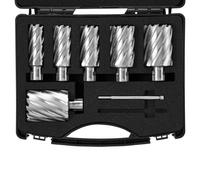 VEVOR Juego de Brocas de Núcleo 6 Piezas Cortador Anular Accesorios Universales Diámetro 25-50,8 mm Profundidad de Perforación 50,8 mm HSS Accesorios de Taladro Magnético de Acero Alta Velocidad