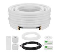 VEVOR Juego de Conducto Refrigerante de Cobre Largo de 15,24 m, Tubo de Cobre Aislado 6,4 mm 12,7 mm para Sistema de Mini-split de Aire Acondicionado, Tubo de Bobina Aislante de PE Espesor de 9,5 mm