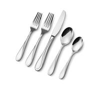 VEVOR Juego de Cubiertos de 30 Piezas, de Acero Inoxidable de Grado Alimenticio, con Acabado de Espejo, Vajilla Apta para Lavavajillas para la Cocina del Hogar, Servicio para 6, Incluye Cuchillo