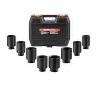 VEVOR Juego de Dados de Impacto para Tuercas de Eje con Estuche de Almacenamiento, Juego de Dados para Tuercas de Eje Métricos de 12 Puntas y 12,7 mm de Profundidad para Reparación de Automóviles