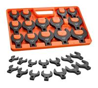 VEVOR Juego de Llaves de Pata de Gallo 14 Piezas Métricas de 27 a 50 mm, Llaves de Pata de Cuervo de Extremo Abierto, Accionamiento de 1/2", Bandeja de Almacenamiento, para Mantenimiento Reparación