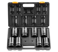 VEVOR, juego de llaves de vaso, juego de llaves de vaso de impacto de 1 pulgada, juego métrico de 8 piezas de perfil bajo de 27–41 mm, acero de aleación Cr-Mo de 6 puntas para reparaciones de automóvi