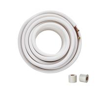 VEVOR Juego de mini líneas divididas de 50 pies tubos de cobre diámetro 1/4" y 3/8" y aislamiento de triple capa, para mini aire acondicionado dividido calefacción y equipos HVAC con embalaje de tiras