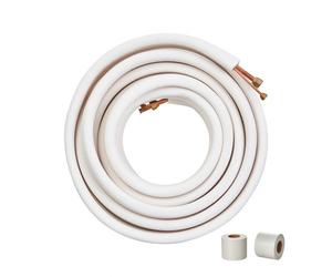 VEVOR Juego de mini líneas divididas de 50 pies tubos de cobre diámetro exterior 1/4" y 1/2" y aislamiento de triple capa, para mini aire acondicionado dividido equipos HVAC con embalaje de tiras