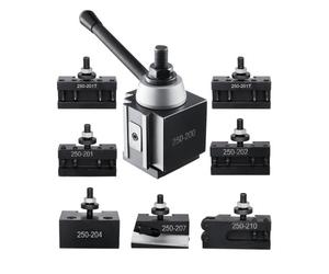 VEVOR Juego de Portaherramientas de Cambio Rápido, 8 Piezas, Poste de Herramienta con Accesorios de Portaherramientas de Torneado, apto para Minitorno y Torno de Metal de 254 a 381 mm