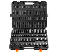 VEVOR Juego de Vasos de Impacto 1/2" 3/8" Juego de Vasos de Impacto Métricos 59 piezas 6-32 mm Acero de Aleación CR-Mo 6 Puntos Marcas de Tamaño Fáciles de Leer para Reparación de Automóviles