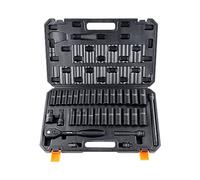 VEVOR Juego de Vasos de Impacto 1/2" Juego de Vasos de Impacto 33 Piezas 26 Enchufes con Herramienta de Trinquete Acero de Aleación CR-V HRC 42-48 con Estuche de Transporte para Reparación Automática