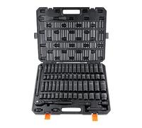VEVOR Juego de Vasos de Impacto 1/2" Juego de Vasos de Impacto 65 Piezas 58 Enchufes con Herramienta de Trinquete Acero de Aleación CR-V HRC 42-48 con Estuche de Transporte para Reparación Automática