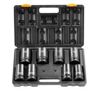 VEVOR Juego de Vasos de Impacto 1" Juego de Vasos de Impacto Métricos 8 piezas 27-41 mm Acero de Aleación CR-Mo 6 Puntos Marcas de Tamaño Fáciles de Leer para Reparación de Automóviles, Taller