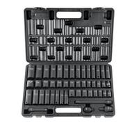 VEVOR Juego de Vasos de Impacto 3/8" Juego de Vasos de Impacto 48 Piezas Juego de Vasos de Impacto 6 Puntos CR-V Aleación de Acero HRC 42-48 con Accesorios y Estuche para Reparación Automática