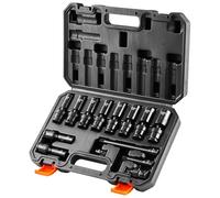 VEVOR Juego de Vasos de Impacto 3/8" Juego de Vasos de Impacto Métricos 14 piezas 10-19 mm Juego de Llaves de Vaso Hexagonales de Acero de Aleación Cr-Mo para Reparación de Automóviles