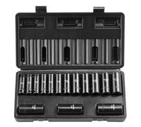 VEVOR Juego de Vasos de Impacto 3/8" Juego de Vasos de Impacto Métricos 15 piezas 8-22 mm Acero de Aleación CR-Mo 6 Puntos Marcas de Tamaño Fáciles de Leer para Reparación de Automóviles, Taller