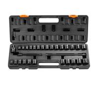 VEVOR Juego de Vasos de Impacto 3/8" Juego de Vasos de Impacto Métricos 29 piezas 8-22 mm Acero de Aleación CR-V 6 Puntos Marcas de Tamaño Fáciles de Leer para Reparación de Automóviles, Taller