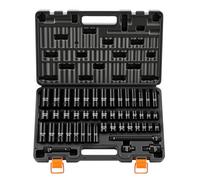 VEVOR Juego de Vasos de Impacto 48 Piezas Llaves de Vaso Impacto Hexagonal, Medidas SAE de 5/16"-3/4", Métricos de 8-19 mm y 21-22 mm, de Acero CR-V, Herramientas para Reparación Mantenimiento Autos