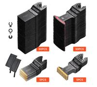 VEVOR Kit de 110 Hojas de Sierra Oscilante, Hojas para Herramienta Oscilante 4 Tipos HCS CRV y Bimetálicas con Titanio para Madera Plástico Metal Compatibles con Dewalt Ryobi Milwaukee Bosch Craftsman