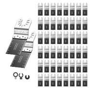 VEVOR Kit de 50 Hojas de Sierra Oscilante Bimetálicas, Hojas para Herramienta Oscilante Universal para Clavos Madera Plástico y Metal con Adaptadores, Compatibles con Bosch Fein DeWalt Craftsman Ryobi