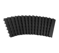 VEVOR Kit de Borde de Transición para Piso de Garaje, 15 uds, Alta Resistencia, PP, Antideslizantes, Compatibles con Tapetes de Garaje VEVOR de 6 Candados Mejorados, Negro, 305 x 60 x 12,1 mm