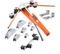 VEVOR Kit de Dobladora de Tubos 6 a 22 mm, Compacta, con Trinquete, Avance/Retroceso, con Matrices de Aleación de Aluminio de 7 Colores, para HVAC de Cobre (Del mismo color, Avance/Retroceso)