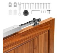 VEVOR Kit de Herrajes para Puerta Corrediza 174,6 cm, Herraje para Una Sola Puerta de 25-45 mm de Grosor y 914 mm de Ancho, Pista de Aleación de Aluminio, Deslizamiento Suave y Silencioso, Plata