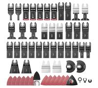 VEVOR Kit de Hojas de Sierra Oscilante, 36 Piezas de Hojas Multiherramienta Universal con 2 Raspadores, 2 Almohadillas de Lijado y 120 Papeles de Lija, 11 Tipos de Cuchillas para Madera Metal Plástico