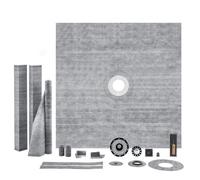VEVOR Kit de marco de ducha plato de ducha de 1828x1828 mm brida central ABS de 2 pulgadas, rejilla de acero inoxidable, membrana y tira impermeables, varillas inclinadas para plato de ducha para baño