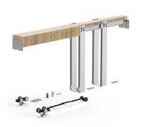 VEVOR Kit de Marco para Puerta Corrediza de Acero Galvanizado para Puertas de 610-914 de Ancho y 2032 mm de Alto con Mecanismo de Cierre suave Bidireccional para el Hogar, Sala de Estar, Oficina