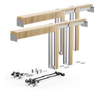 VEVOR Kit de Marco para Puerta Corrediza de Madera y Acero Galvanizado para Puertas de 1219-1829 mm de Ancho y 2032 mm de Alto con Mecanismo de Cierre suave Bidireccional para Sala de Estar, Oficina