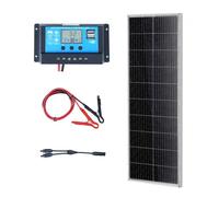 VEVOR Kit de Panel Solar Monocristalino 100 W Panel Solar Monocristalino 12 V con Controlador de Carga Módulo Fotovoltaico Monocristalino de Alta Eficiencia 23% IP68 a Prueba de Agua para RV, Barcos