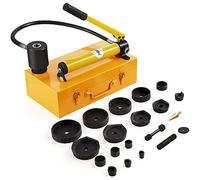 VEVOR Kit de Perforación Hidráulica Presión de 15 T con 10 Punzones Perforadora Hidráulica Manual con Maletín Portátil Kit de Perforadora Hidráulica 22-114 mm para Metal Acero Aluminio Plástico
