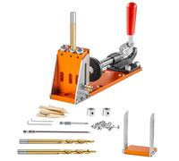 VEVOR Kit de Plantilla para Orificios Ocultos con Llave y Puntas de Accionamiento Cuadradas Plantilla de Perforación con Ayuda de Espigas para Taladrar Orificios Ocultos para Taladrar para Carpintería