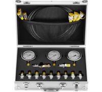 VEVOR Kit de prueba de presión hidráulica, 250/400/600 bar, 3 manómetros, 11 accesorios, 3 mangueras de prueba, medidor de prueba hidráulica para excavadora con estuche de transporte